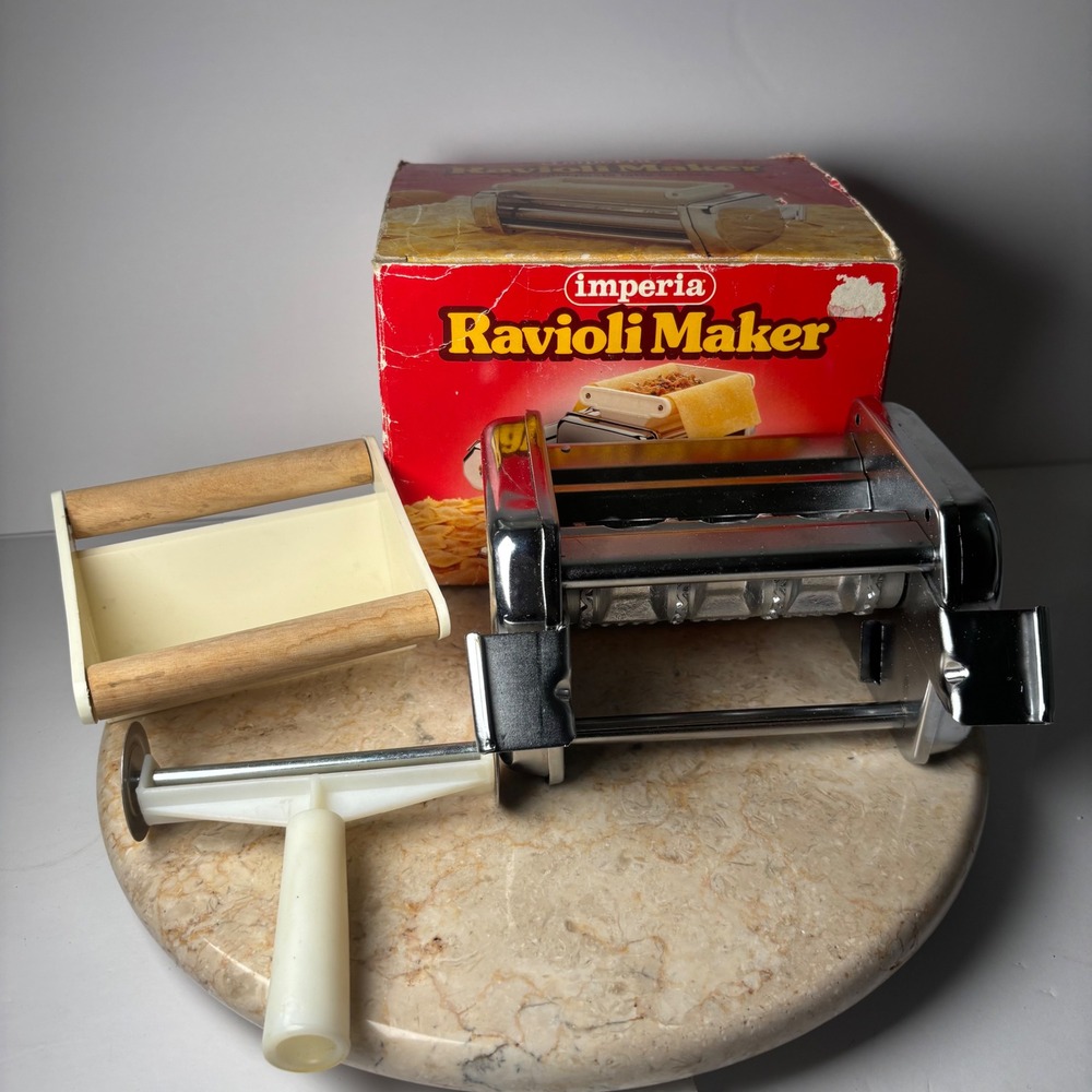 Imperia Ravioli Maker Attachment OS Silver Chrome Italian Pasta Machine